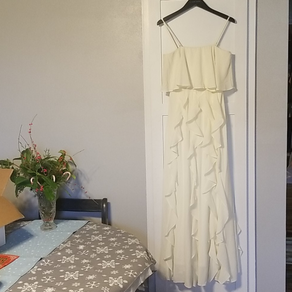 Off White, ruffled, maxi dress